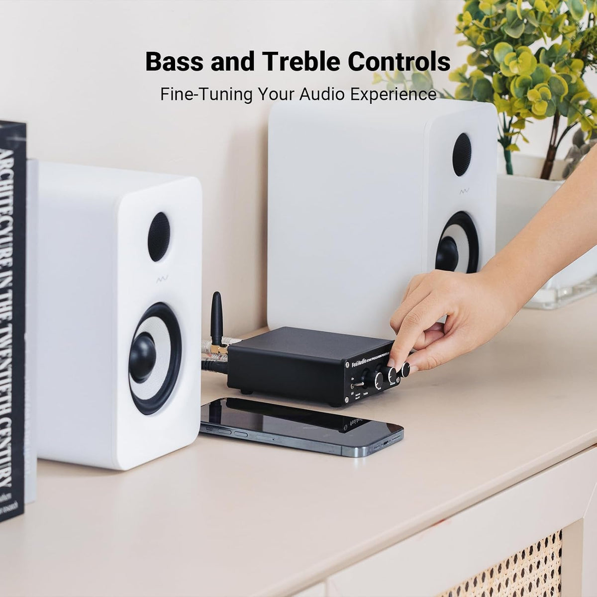 Fosi Audio BT20A Bluetooth Stereo Amplifier, 2 Channel Home Audio Component A...