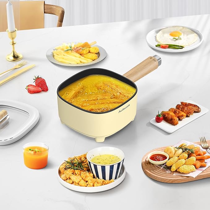 Audecook Hot Pot Electric 2L, Cermic Glaze Non-Stick Frying Pan 8 Inch - Image 7