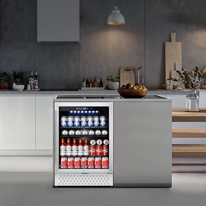 Tylza 24 Inch Beverage Refrigerator, 190 Can Capacity, Glass Door, Advanced - Image 7