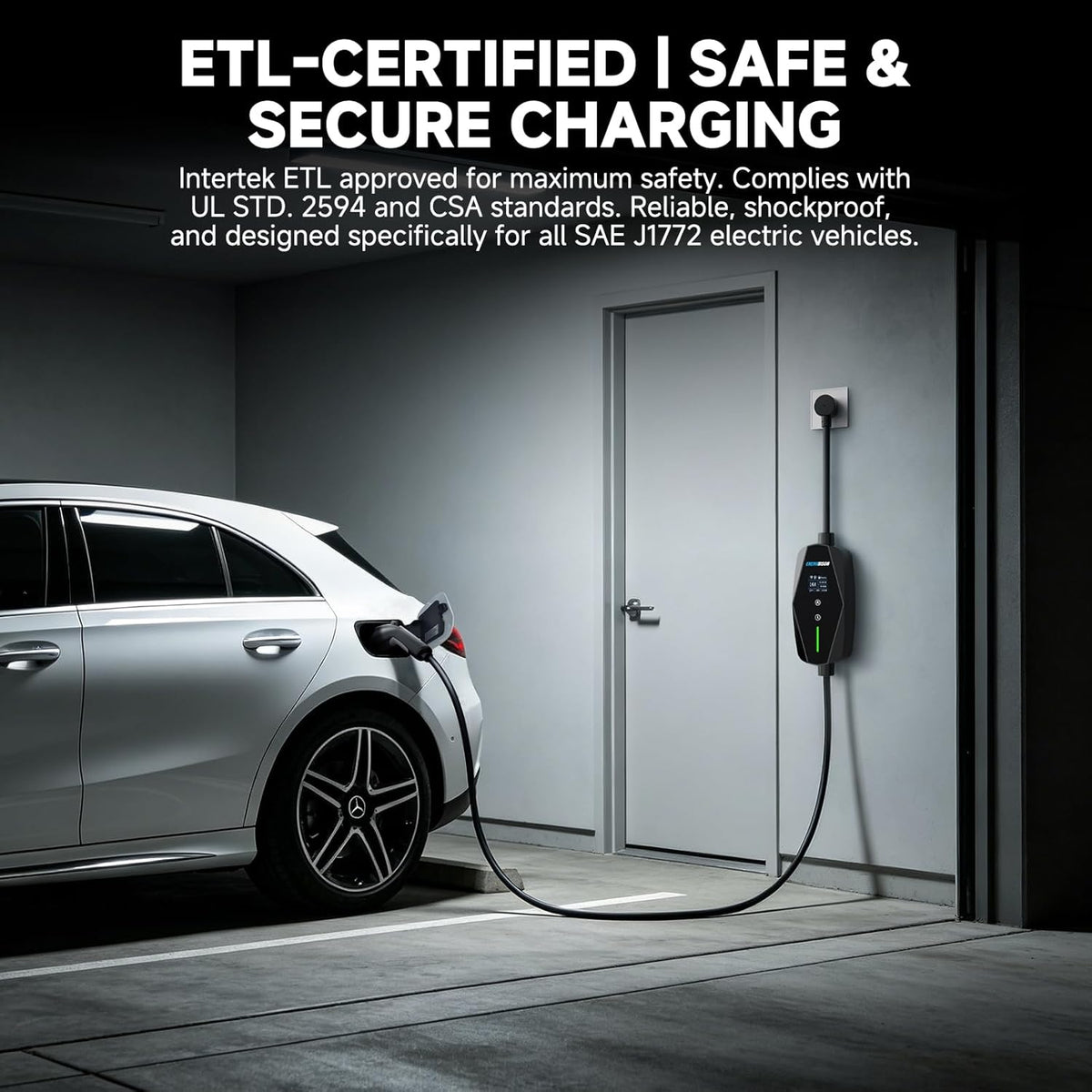 Level 1&2 EV Charger -16Amp Adjustable Current Home Charging Station with...