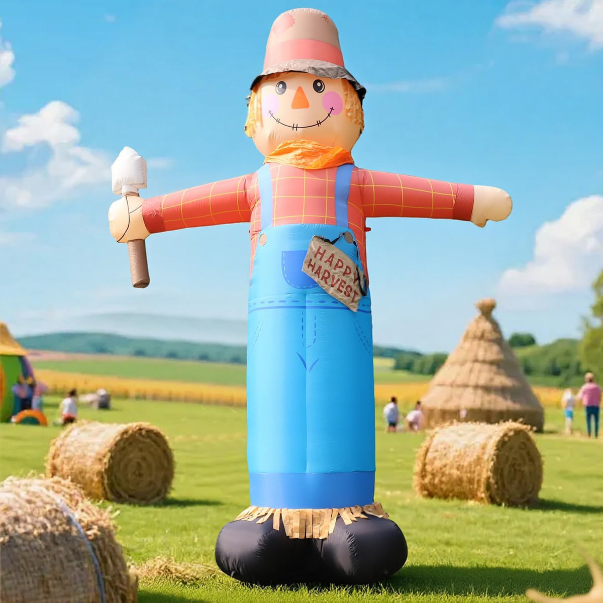 12FT Giant Inflatables Scarecrow Decorations, Fall Harvest Inflatable Yard De...
