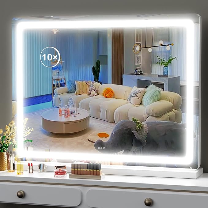 Makeup Vanity Mirror with Lights 32" x 24" Large LED Makeup Mirror, Light up - Image 9