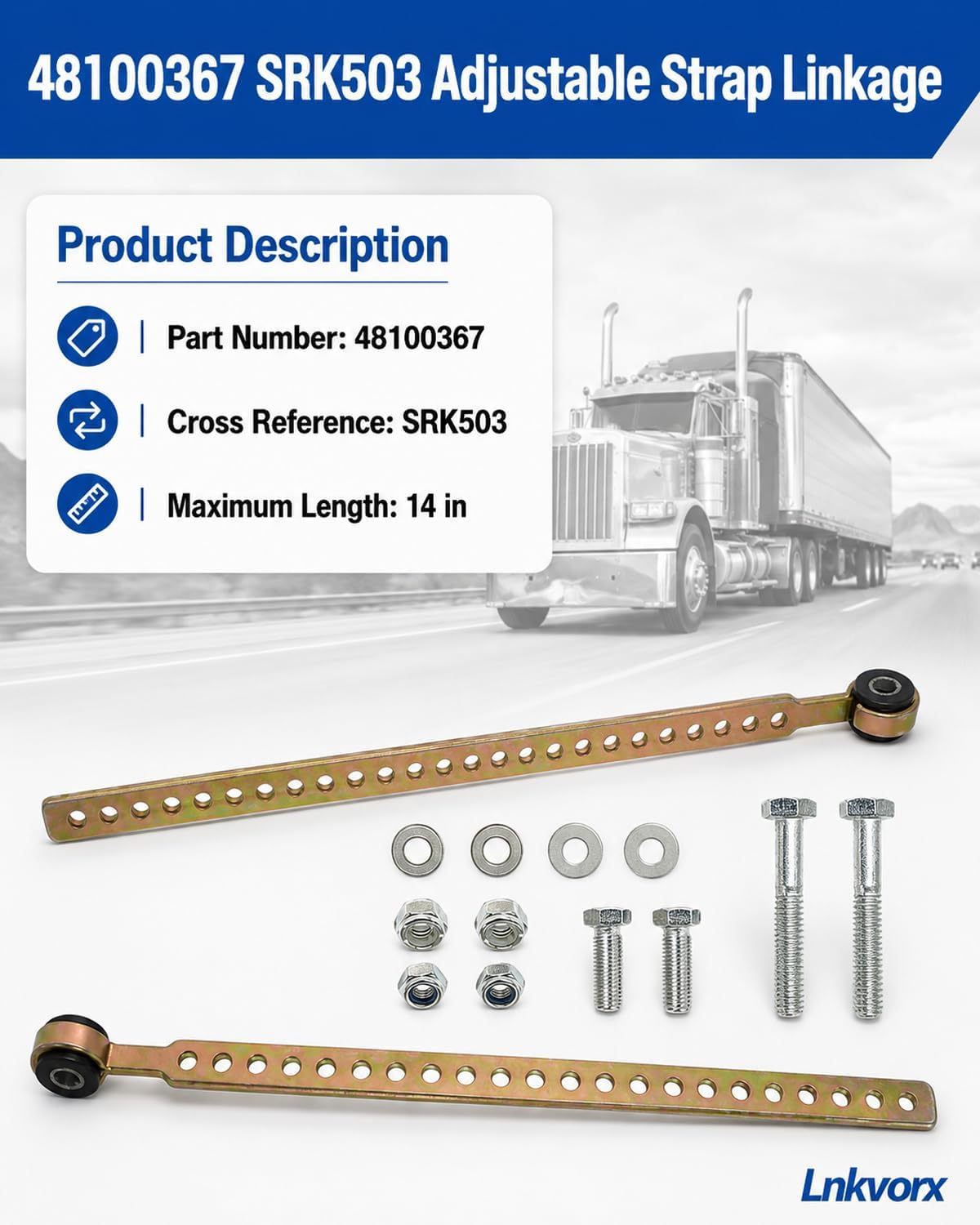 2 Pack 48100367 Height Control Valve Linkage Kit, 14 in Adjustable Rod