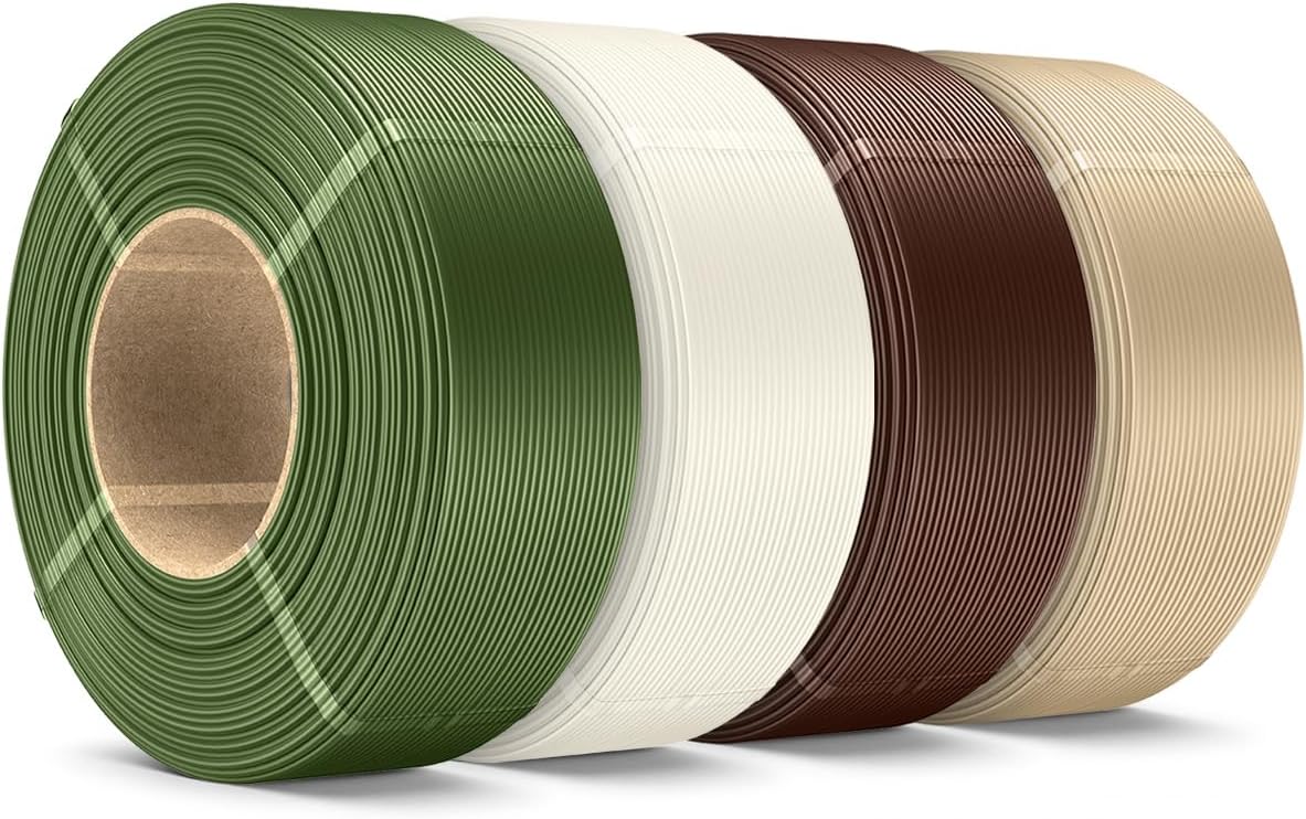 SUNLU PLA Refill Filament 1.75mm 4KG, Olive Green/Bone White/Coffee Brown/Oak