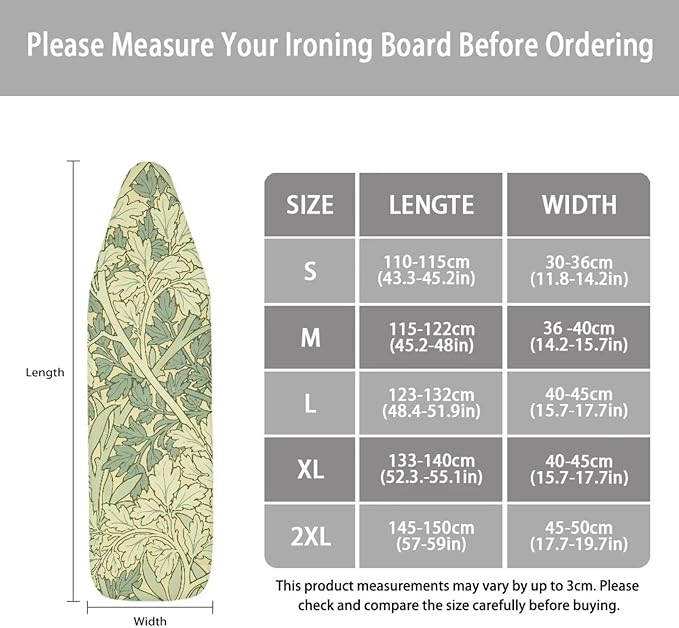 ZCFYGDX Ironing Board Decor Covers Hook & Loop Elastic Edge Easy to Install - Image 6