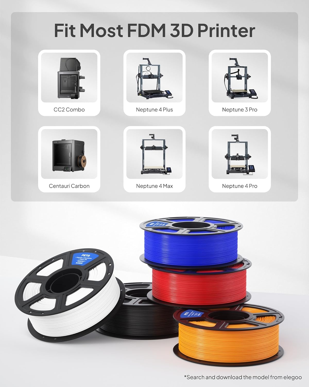 ELEGOO PETG 3D Printer Filament 1.75mm Brown & Beige 2KG