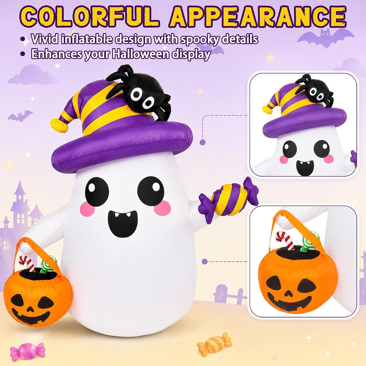 Halloween Inflatables Outdoor Decorations, 5FT Ghost Blow Up Yard Dรฉcor
