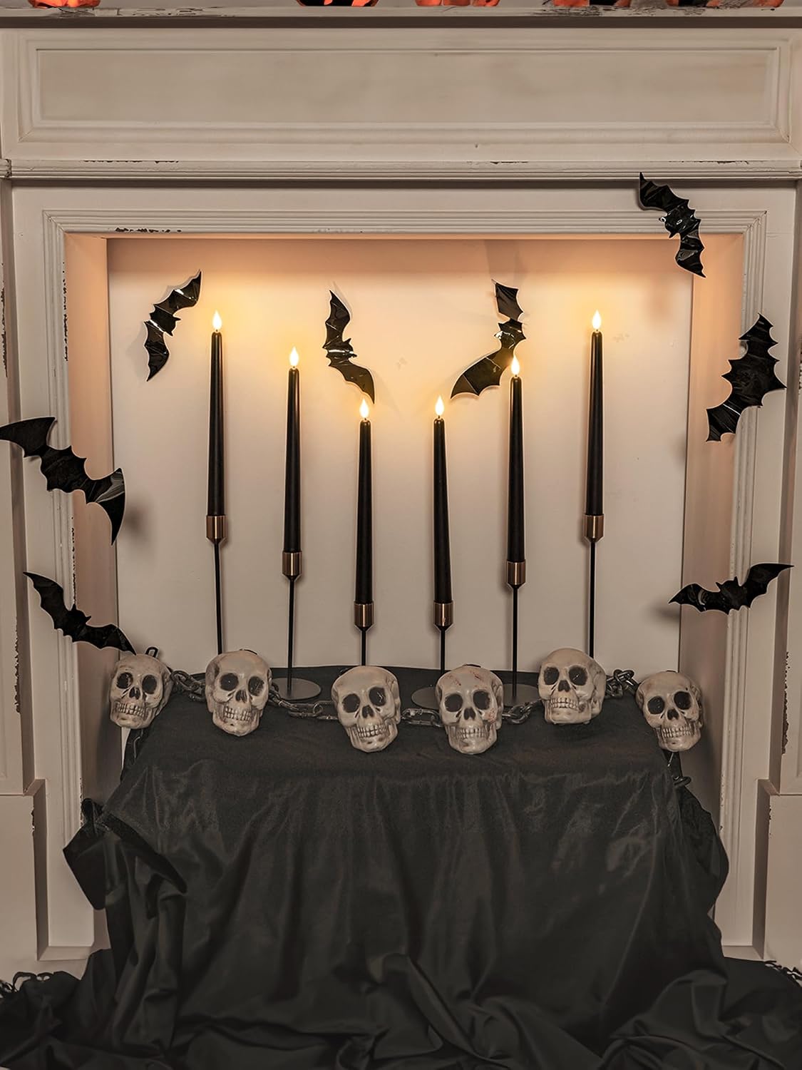 Homemory 12 Pcs Black Flameless Taper Candles Flickering, NO Remote, 11 Inche...