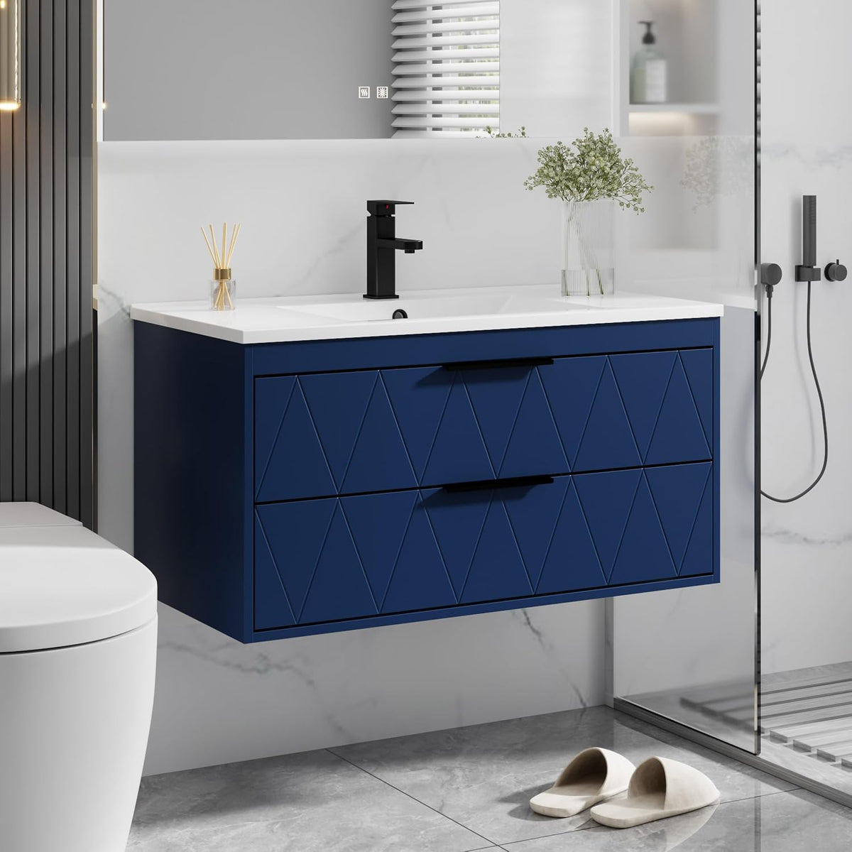 eclife 36" Floating Bathroom Vanity with Sink Combo, Modern Wall-Mounted...