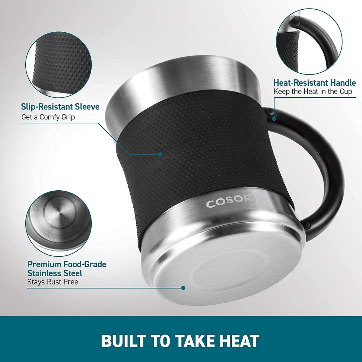 Cosori Coffee Mug Warmer & Mug Set, 1ยฐF Precise Temperature Control