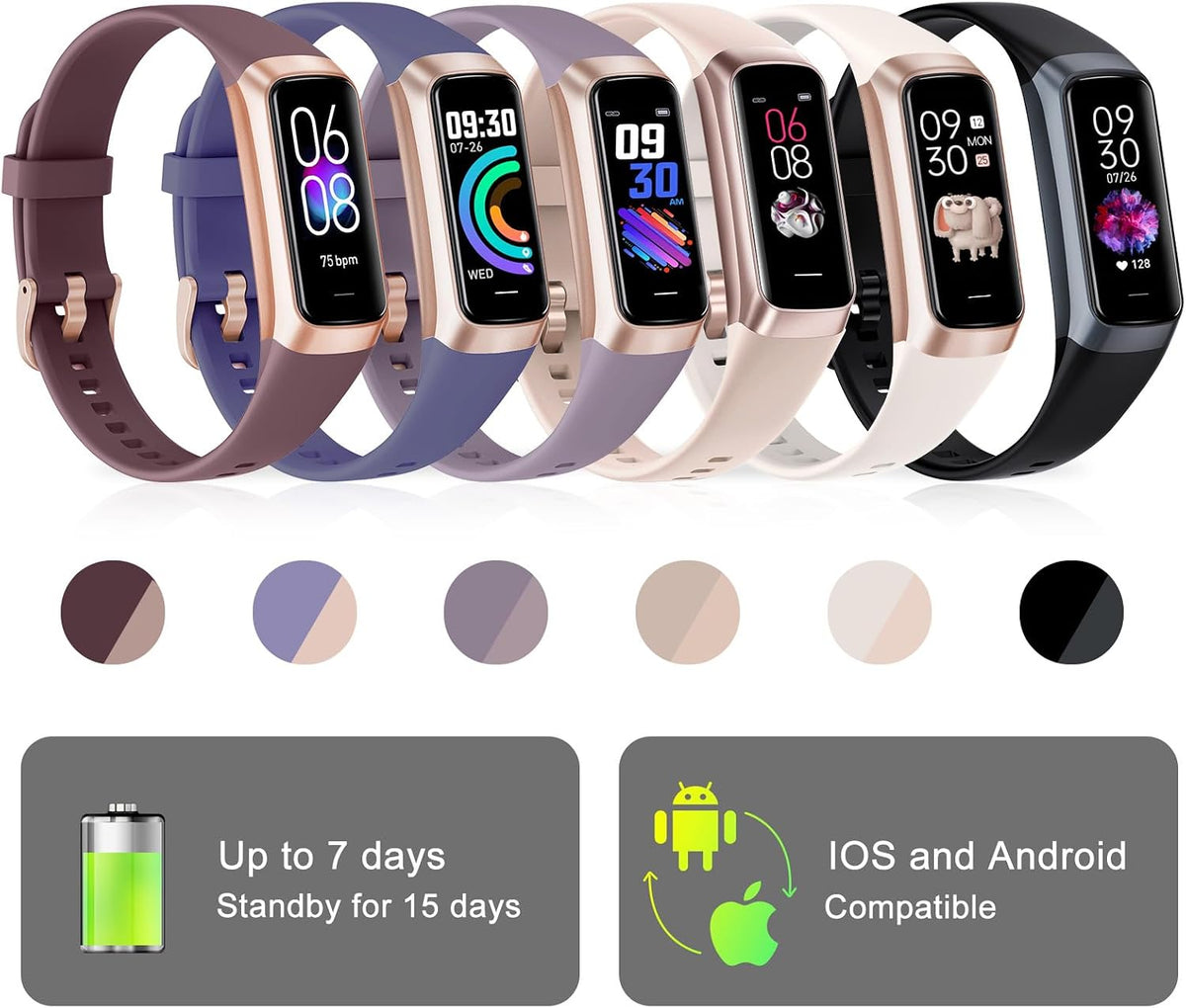fitness tracker with 24/7 heart rate, activity trackers on a desk or shelf