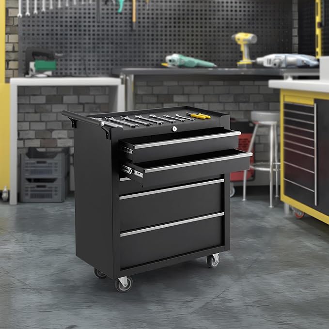 IDEALHOUSE Rolling Tool Chest, 5 Drawers Tool Storage Cabinet, Toolbox - Image 9