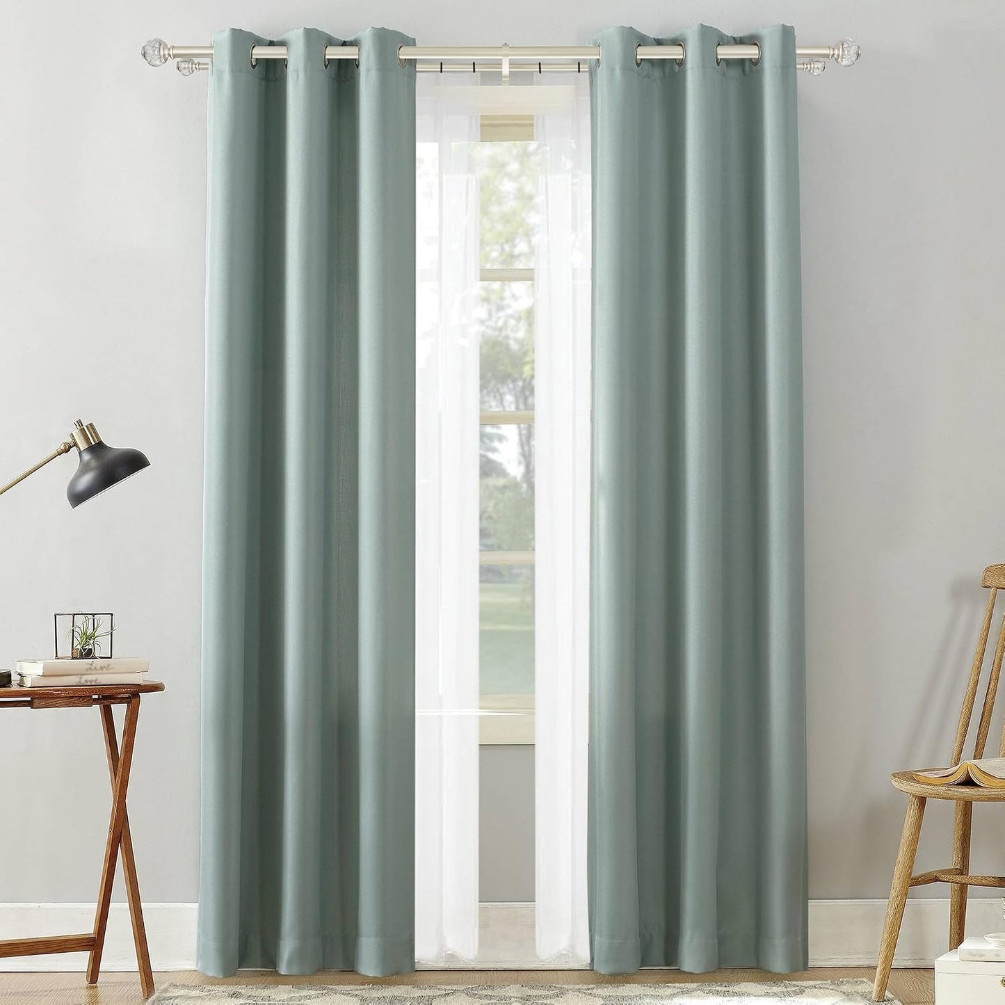 Double Curtain Rods 72 to 144 Inches(6-12 Feet) with Solid Aluminum Alloy Brackets, 1” Front and 5/8” Back Telescoping Drapery Rod for Windows, Heavy Duty Decorative Curtain Rods, Matte Silver