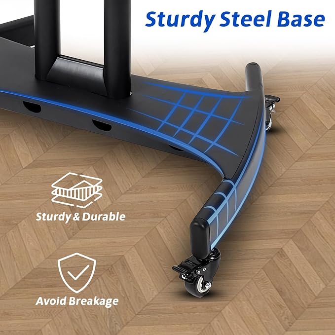 GCCSJ Rolling TV Stand with Adjustable Shelf,Portable TV Stand on Wheels - Image 7