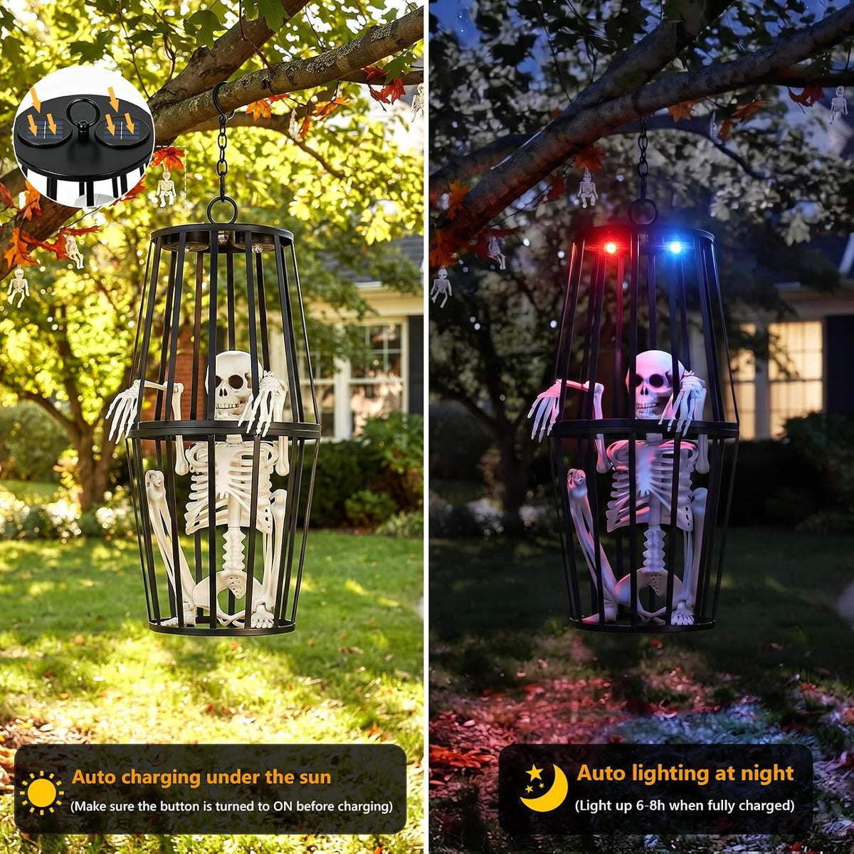 23โ Scary Solar Hanging Skeleton Ghost Halloween Decorations Outdoor