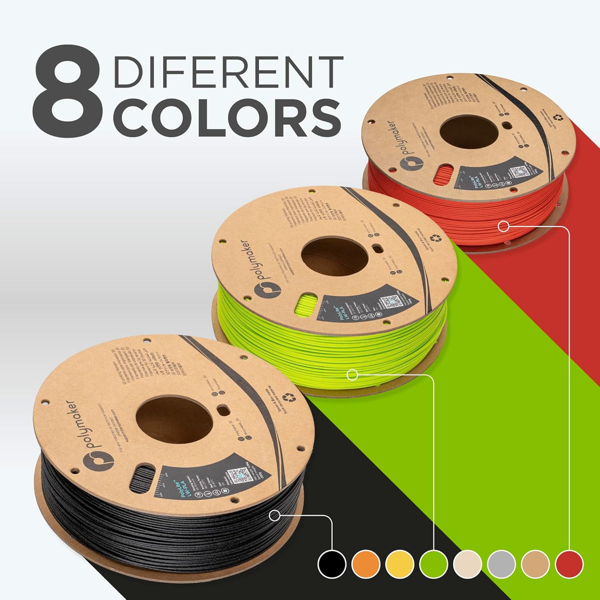 Polymaker LW-PLA 3D Printing Filament 1.75mm, 0.8kg, Wood