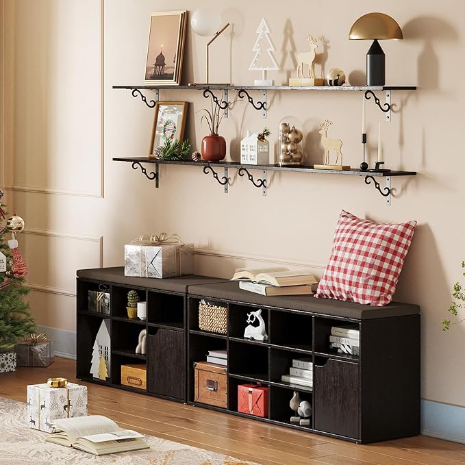 DINZI LVJ Long Wall Shelves, 23.6" Large Floating Shelves Set of 2, Farmhouse - Image 9