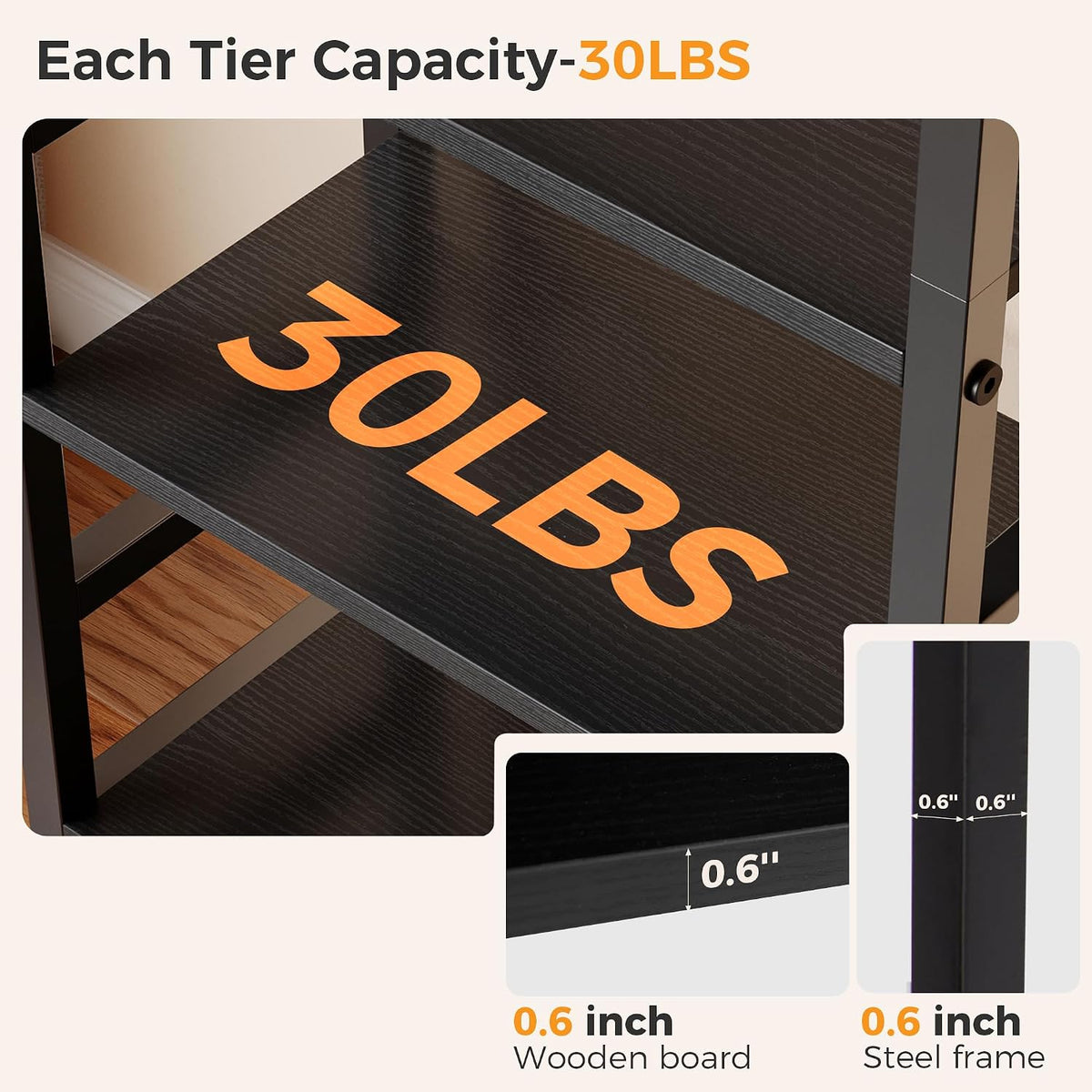 DUMOS 5-Tier Bookshelf, Modern Tall Bookcase Book Shelf Storage Organizer