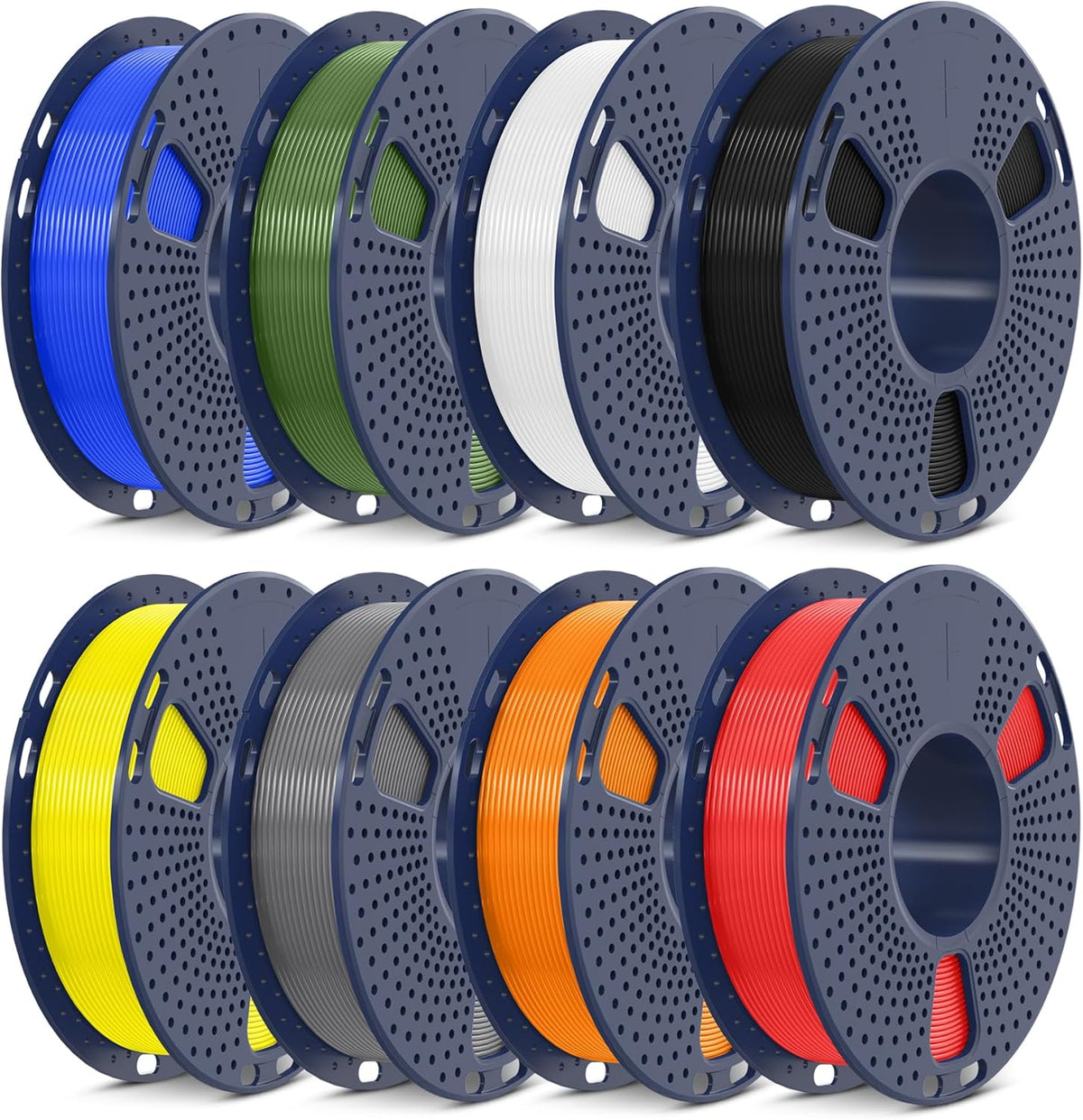 SUNLU PLA+2.0 3D Printer Filament, Multicolor Bundle, 8 Colors
