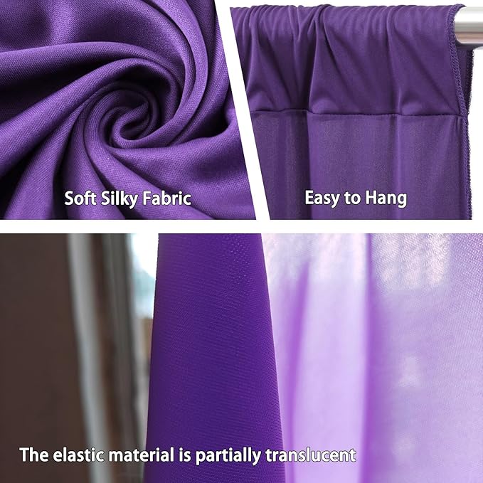 10 x 10 Feet Purple Backdrop Curtain for Partie, Background Curtains for Phot...