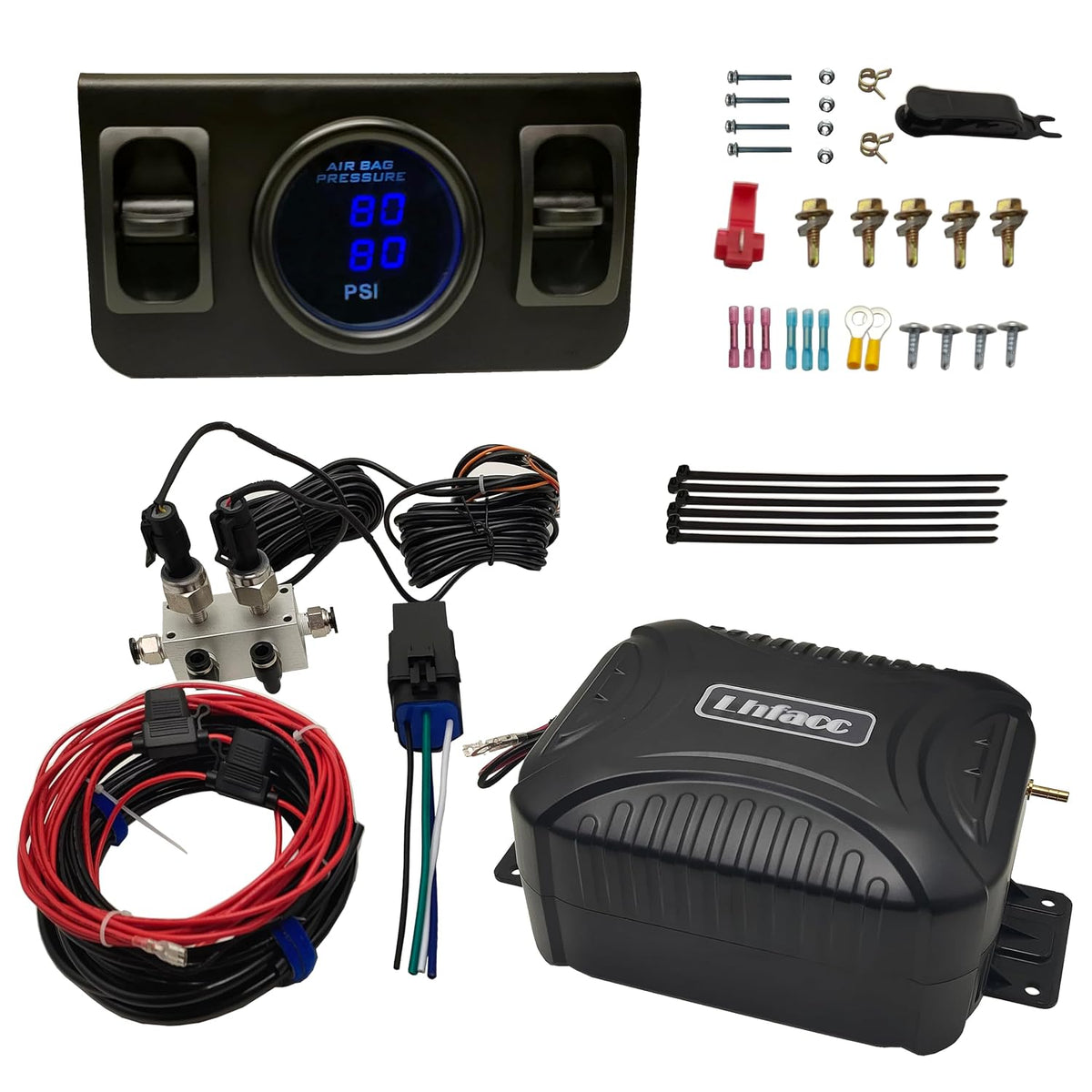 On Board Air Compressor System Air Pump System with Digital Dual Path Air Gau...