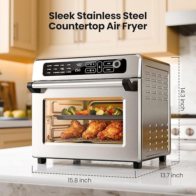 Kismile 25QT Air Fryer Toaster Oven Combo, 12-in-1 Large Countertop Convection - Image 8