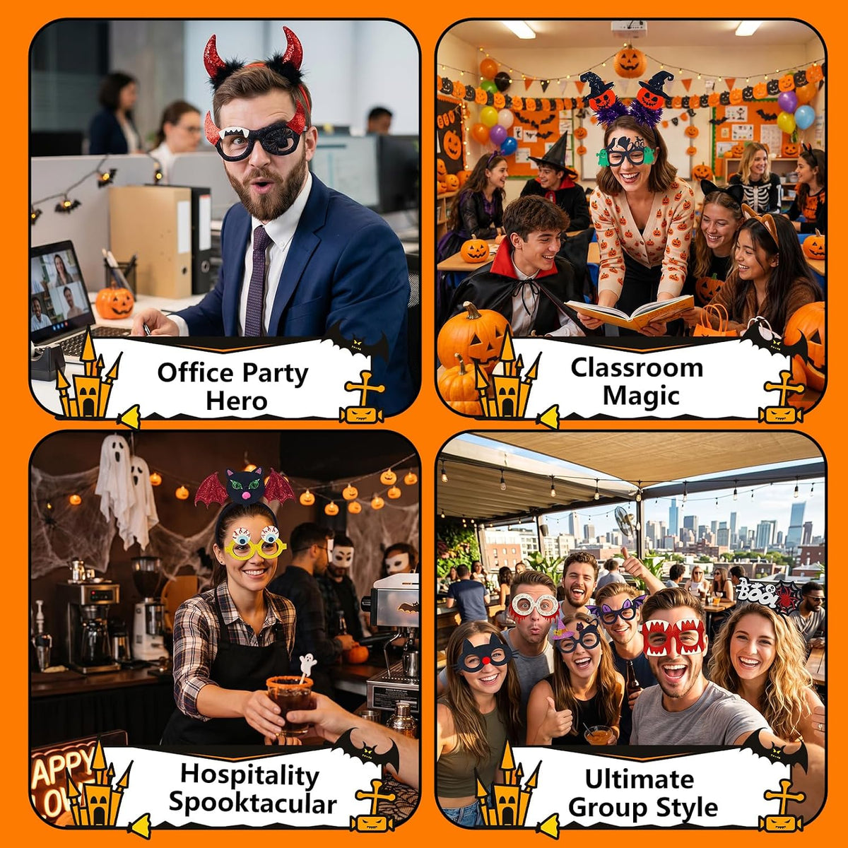 Halloween Headbands and Glasses Bulk, Party Favor Accessories for Adults Cost...