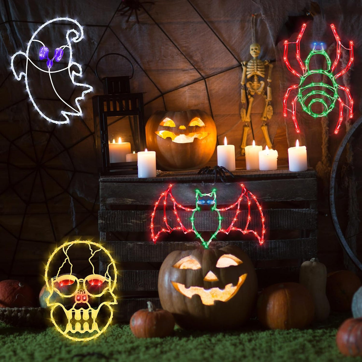 TRWYMZ Halloween Decorations - 16" Halloween Window Silhouette Lights