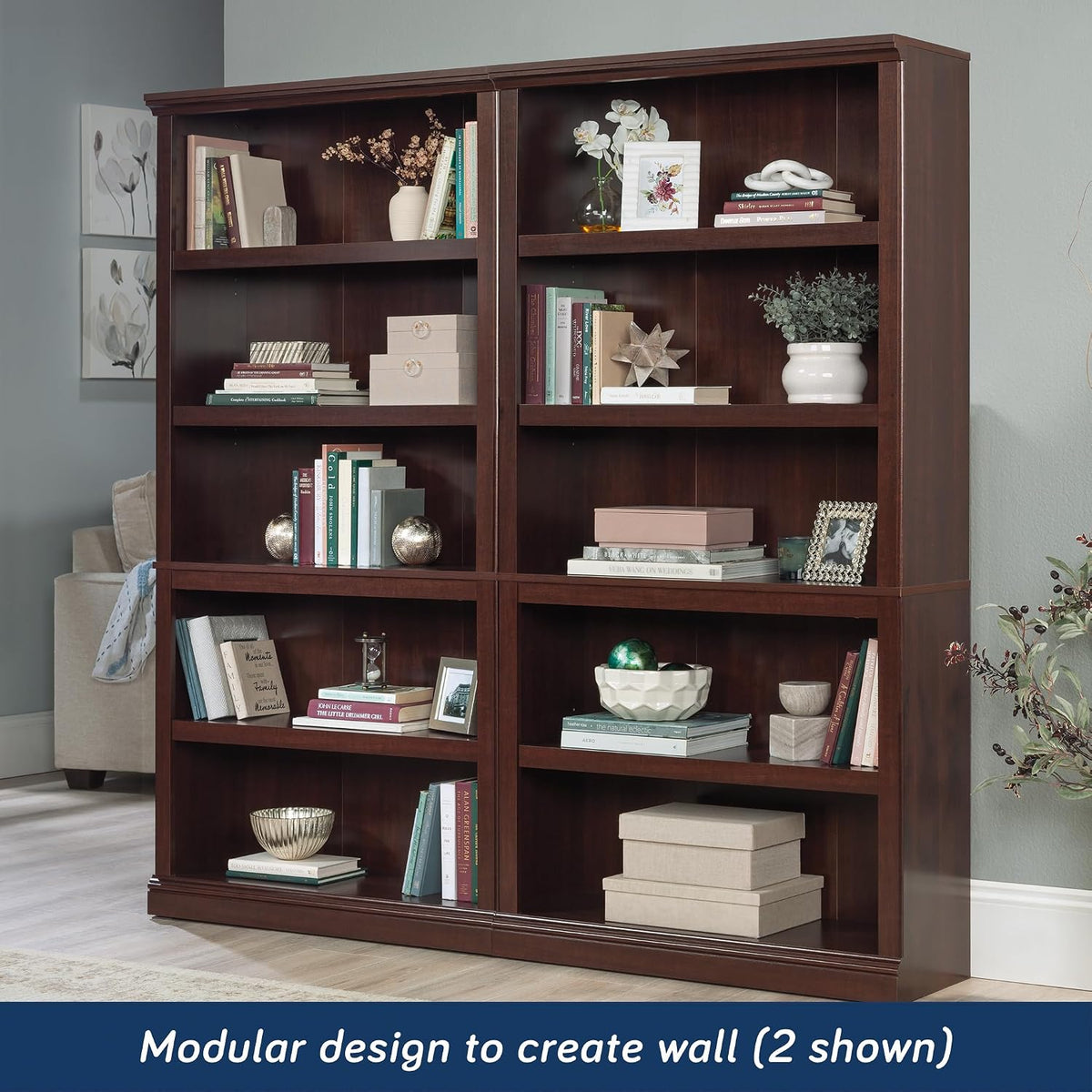 Sauder Miscellaneous Storage 5-Shelf Bookcase/ Book shelf, Select Cherry finish