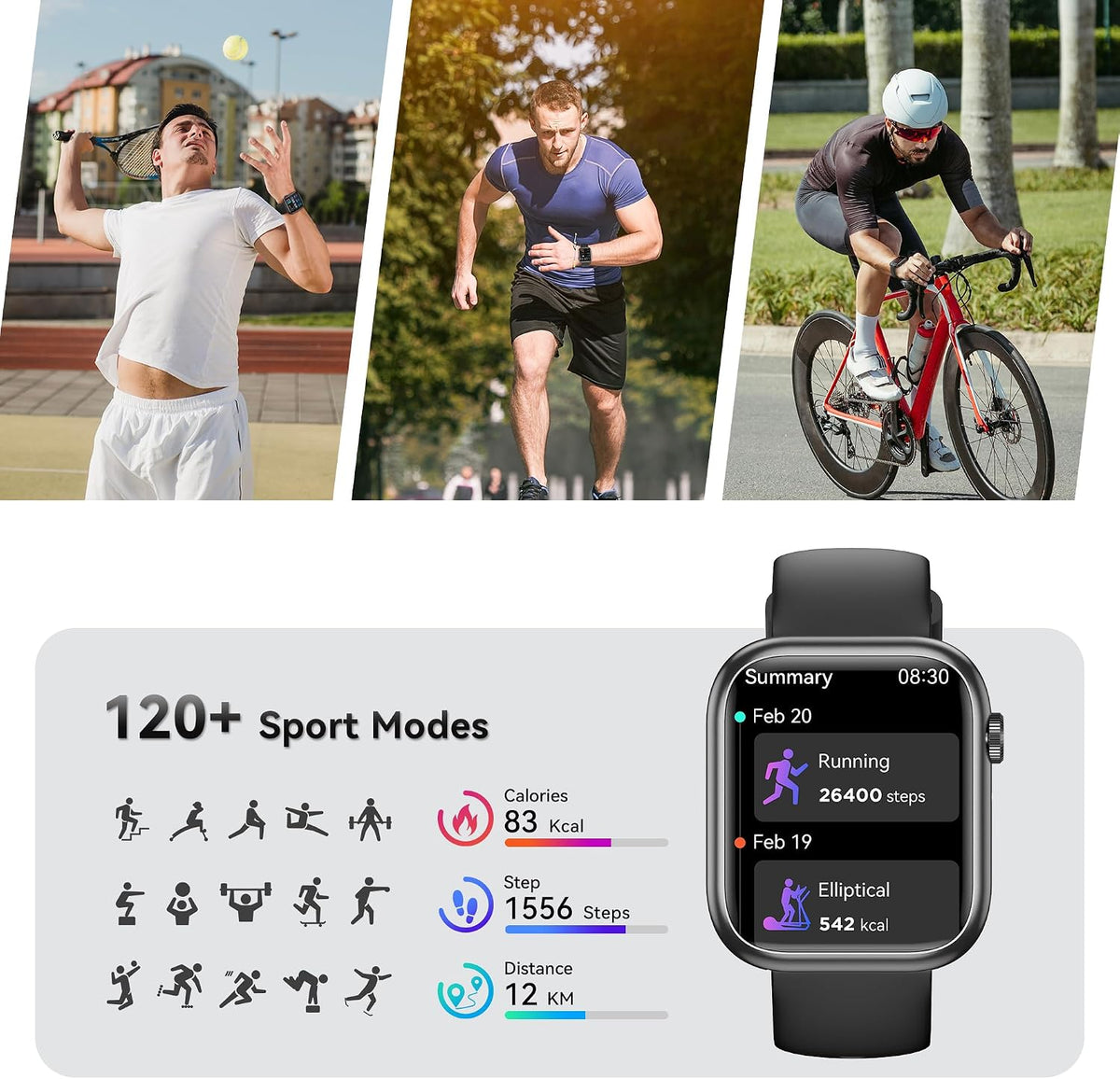 Smart Watch for Men Women(Answer/Make Call), 1.83" Fitness Watch with He...
