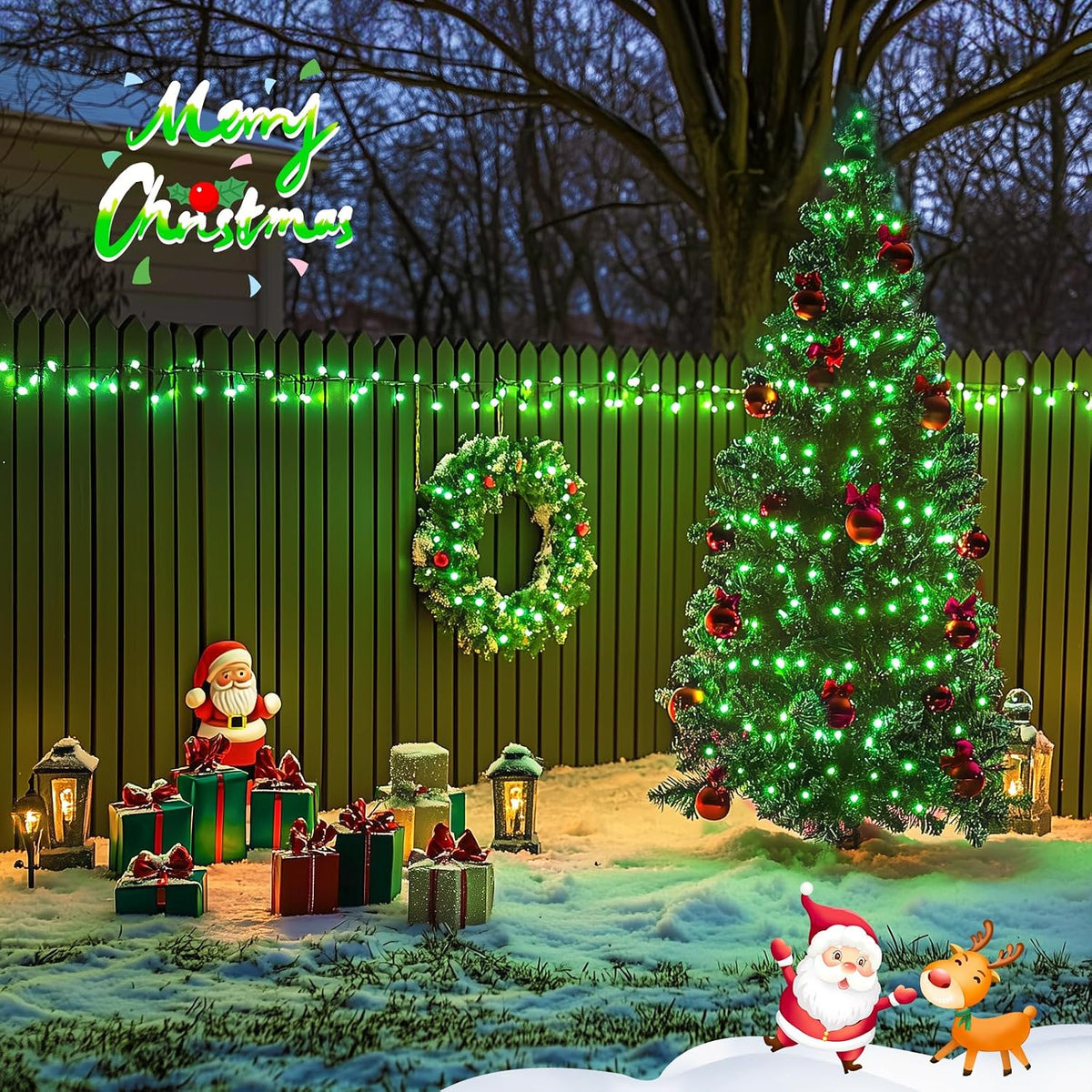 JMEXSUSS 500 LED Green Halloween Lights, 173ft Christmas Lights Plug in