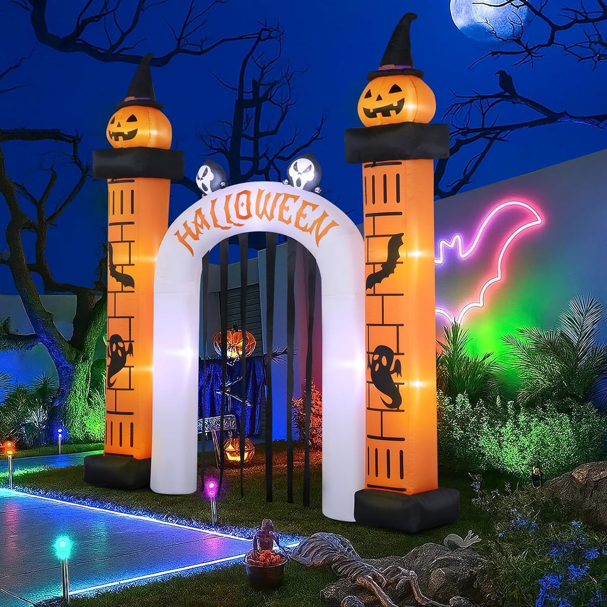 11FT Giant Halloween Inflatable, Giant Halloween Inflatables Archway, Outdoor...