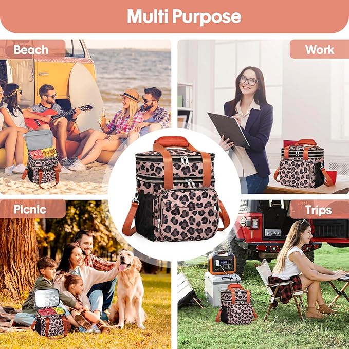 GLENKEY Expandable Insulated Lunch Box, Double Deck Lightweight Large Lunch Bag - Image 7