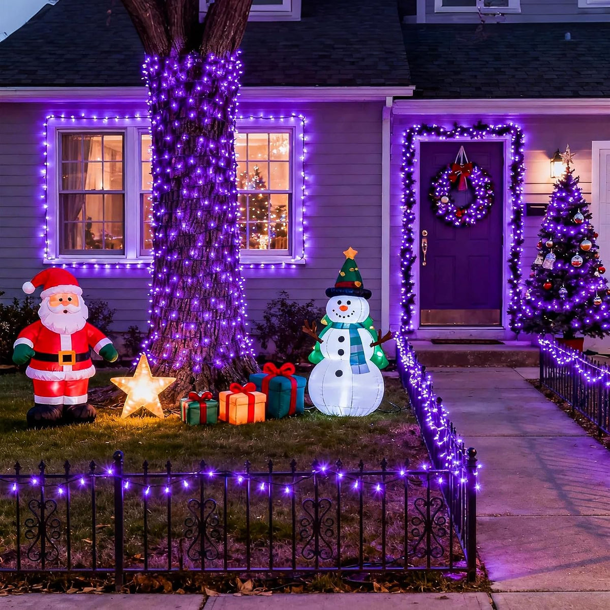 JMEXSUSS 500 LED Purple Halloween Lights, 173ft String Lights Plug in