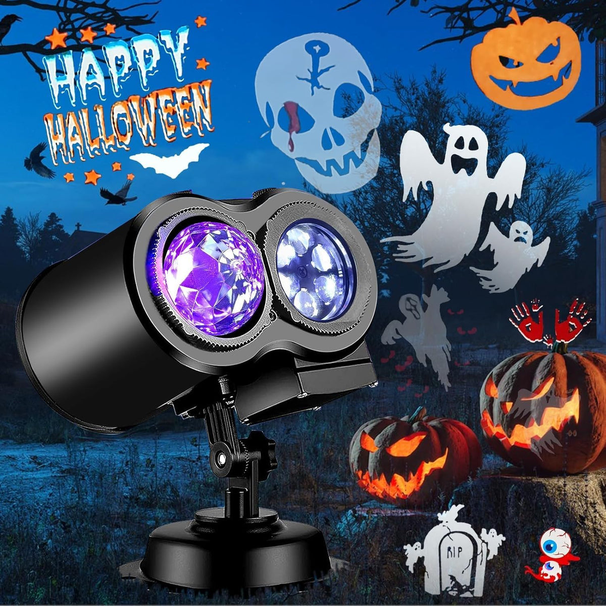 Brighter Halloween Projector Lights, 2026 Upgraded Halloween Decorations Holi...