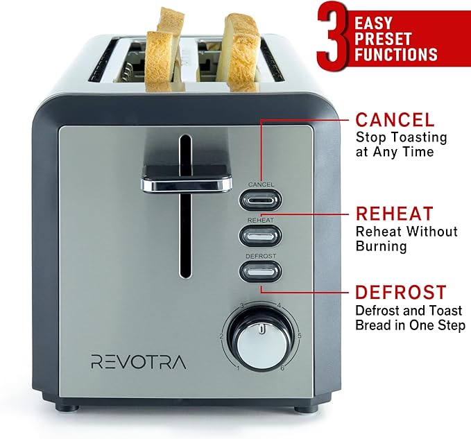 4 Slice Long Slot Stainless Steel Toaster - Image 8