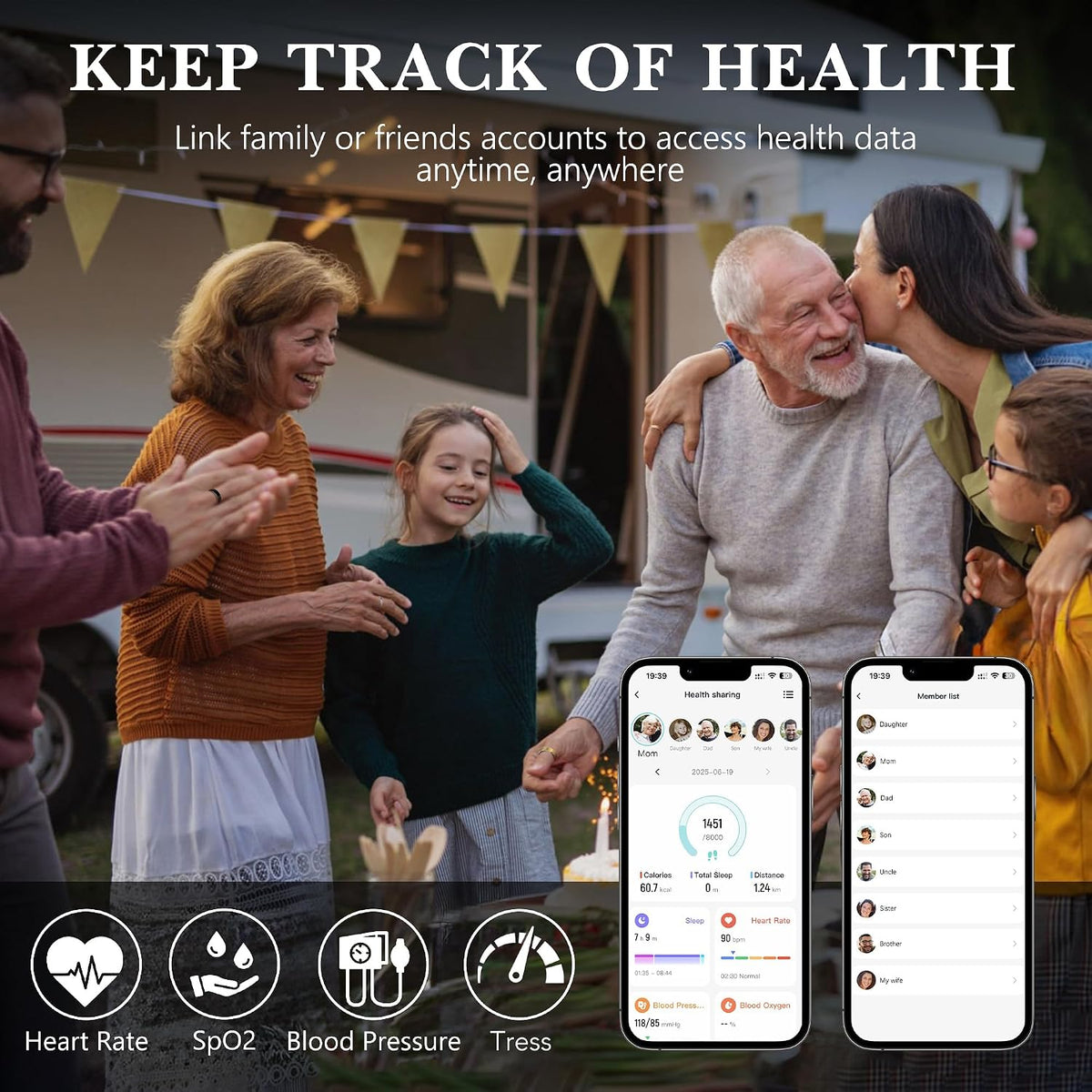Smart Health Ring Fitness Tracker for Men Women, New Gold 10