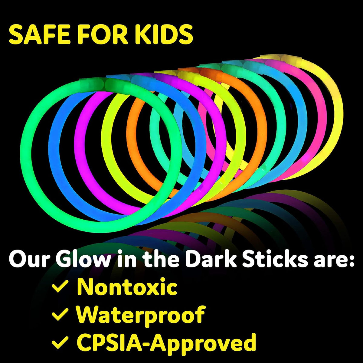 PartySticks Ultra Bright Glow Sticks Bulk Party Supplies 400 Pack - 8" G...