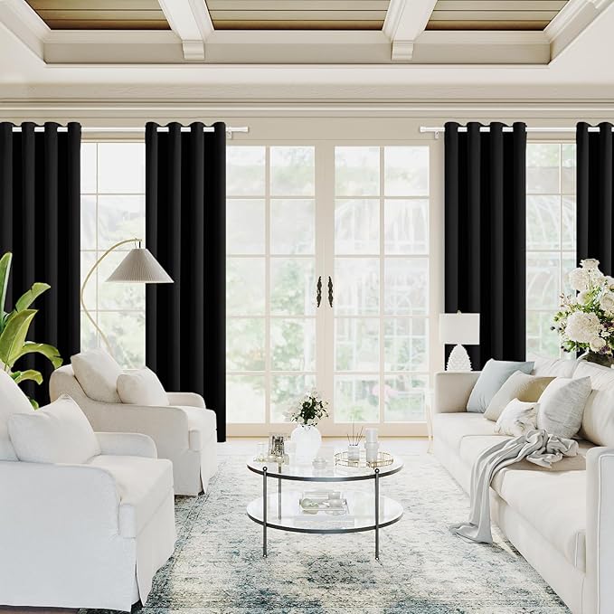 H.VERSAILTEX Black Blackout Curtain Blinds Kitchen Curtains Energy Smart - Image 9