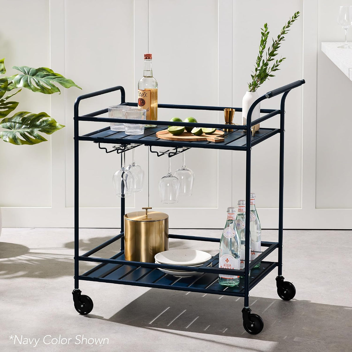 Best Choice Products Rolling Bar Cart, Mobile Home Bar Serving Cart, Serving ...