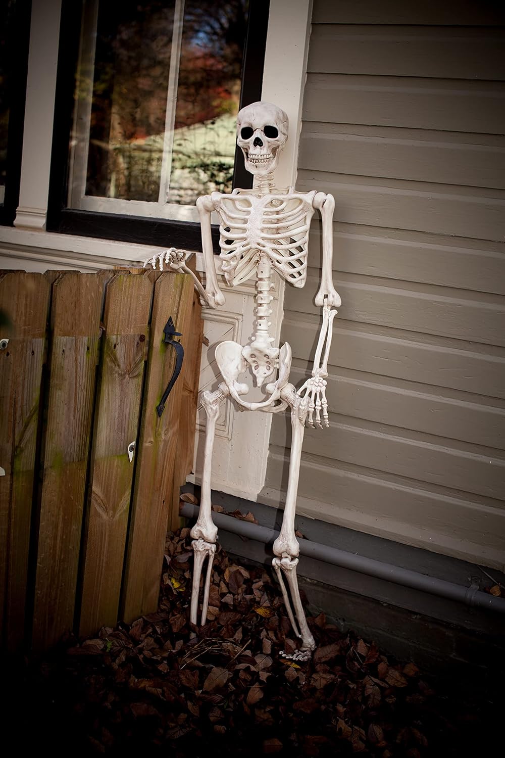 Crazy Bonez Original Pose-N-Stay Halloween Skeleton, 5 FT โ Life-Size
