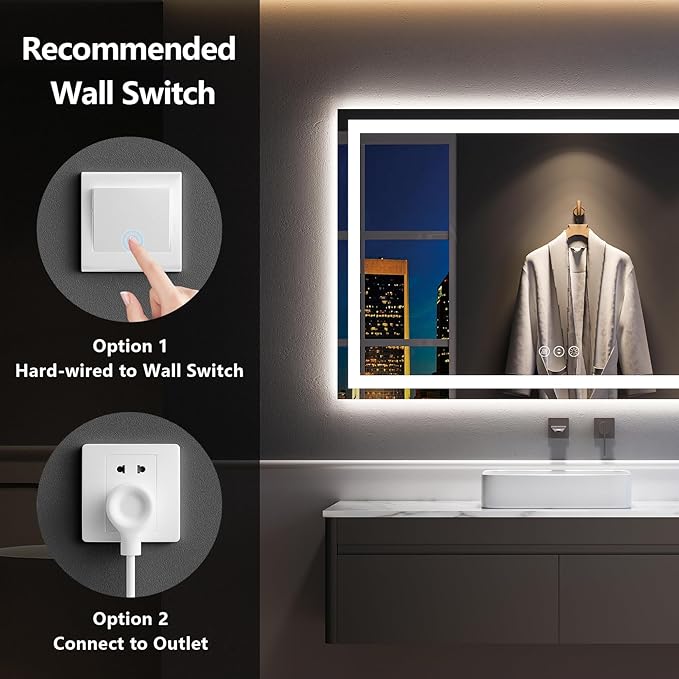 YEELAIT 60x40 Inch LED Bathroom Mirror - Image 7