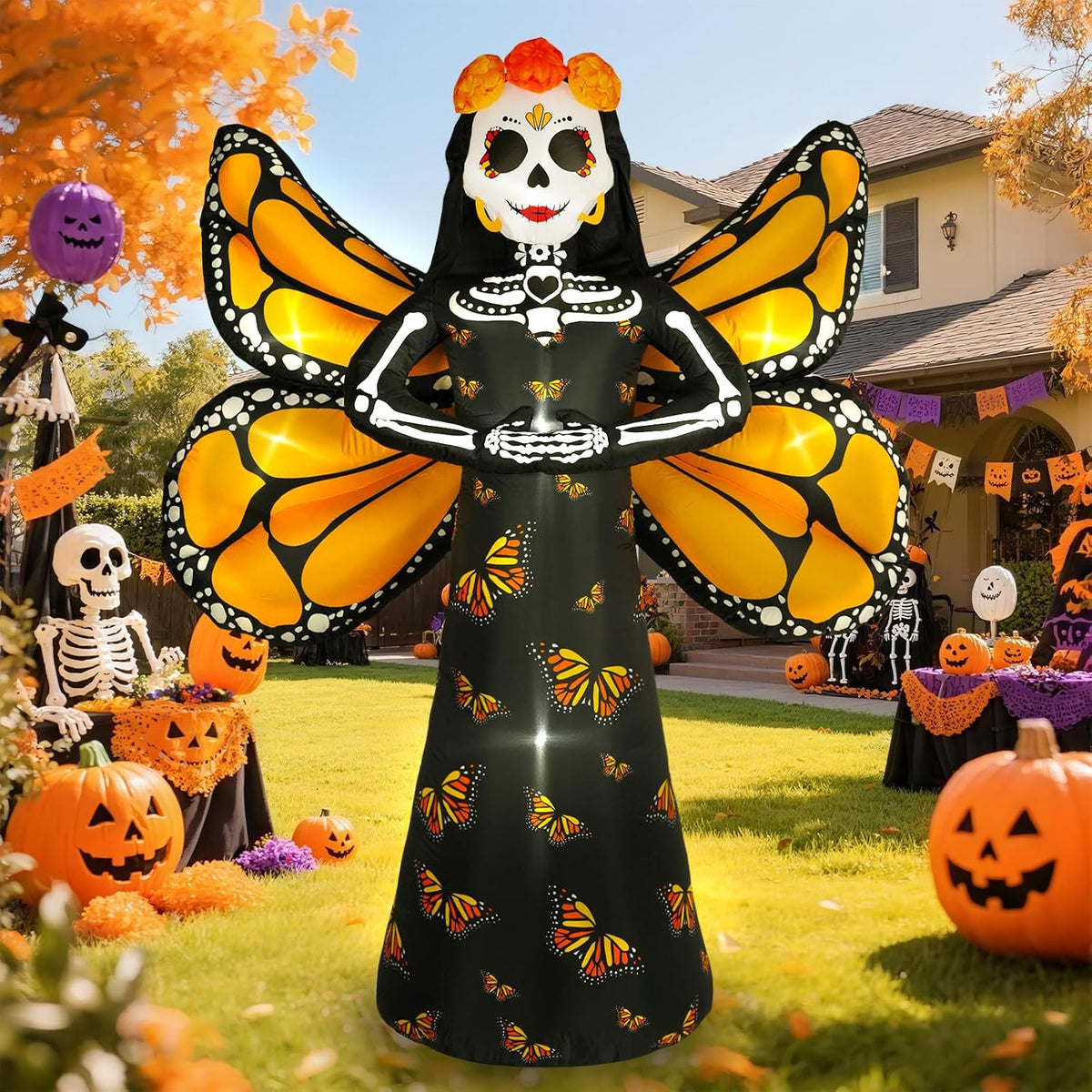 Dia de Los Muertos Decoration, 6 FT Halloween Inflatables Dรฉcor Day of The De...