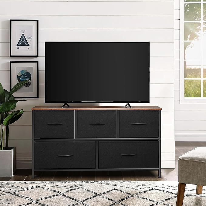 Dresser for Bedroom with 5 Drawers, Chest of Drawers, Storage Drawers Organizer - Image 9