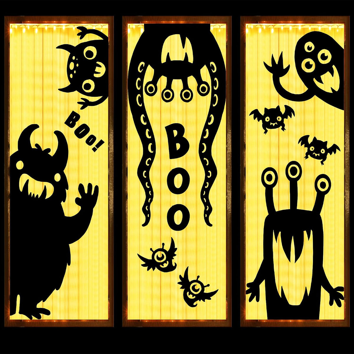JOYIN 6Pcs Halloween Decorations Window Covers Clings, Monster Novelty Cute W...