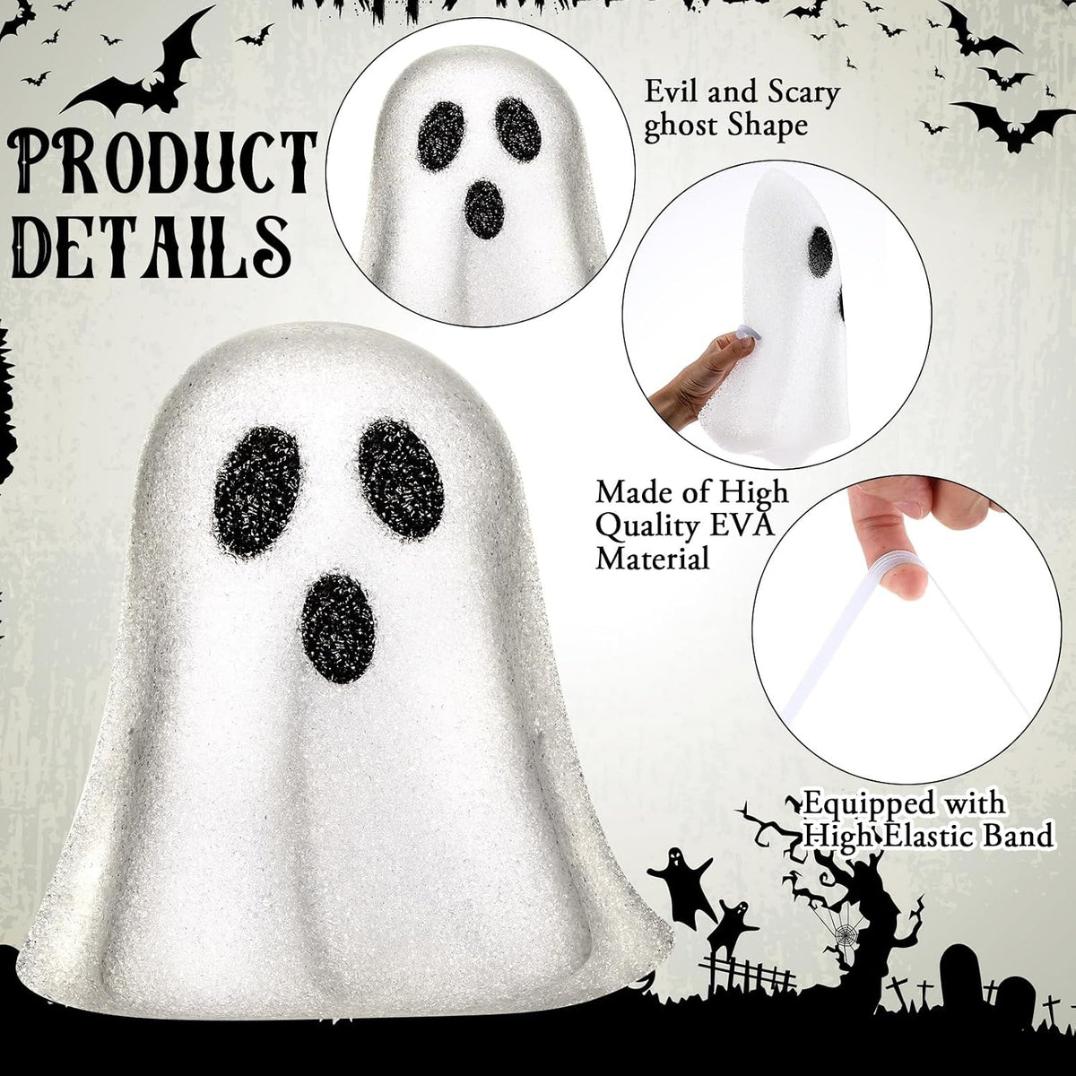 Aurelema 2 Pcs Halloween Porch Light Cover, Ghost