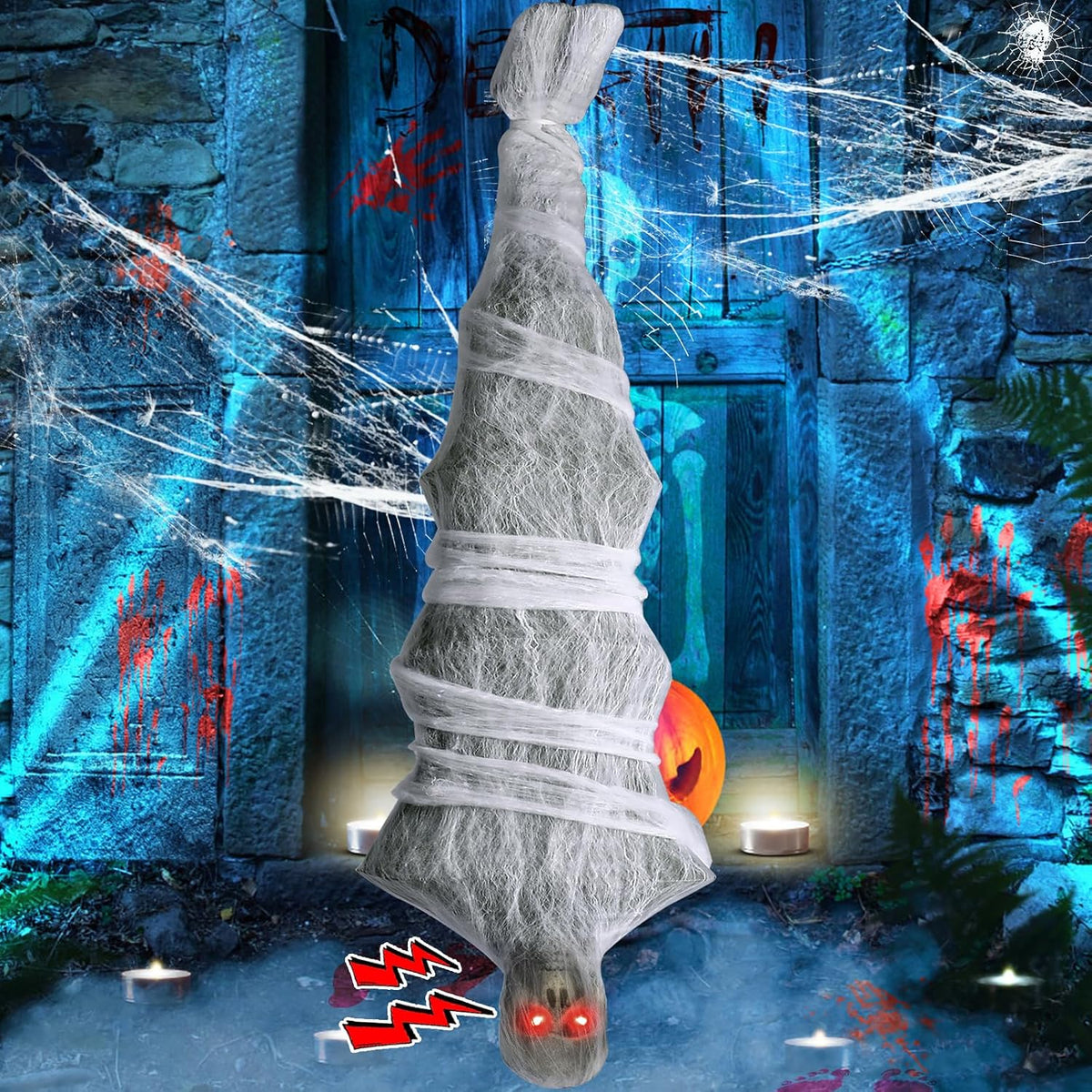 Halloween Decorations, 72 inches Scary Hanging Cocoon Corpse Props with Spook...