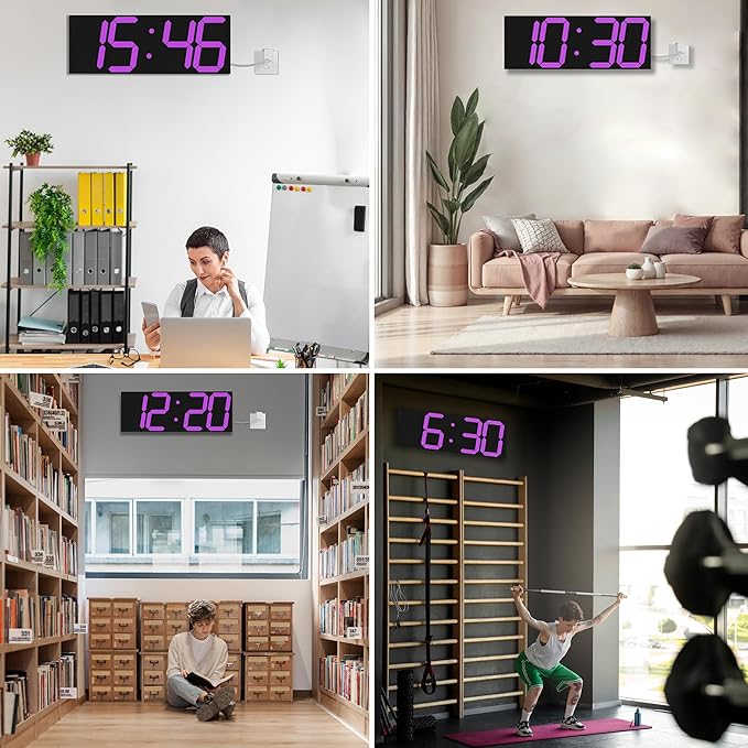 CHKOSDA LED Large Digital Wall Clock, Oversize Wall Clock - Image 8