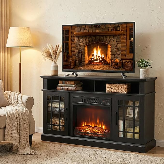 SIMOE Modern 48 Inch Electric Fireplace TV Stand, TV Console - Image 9