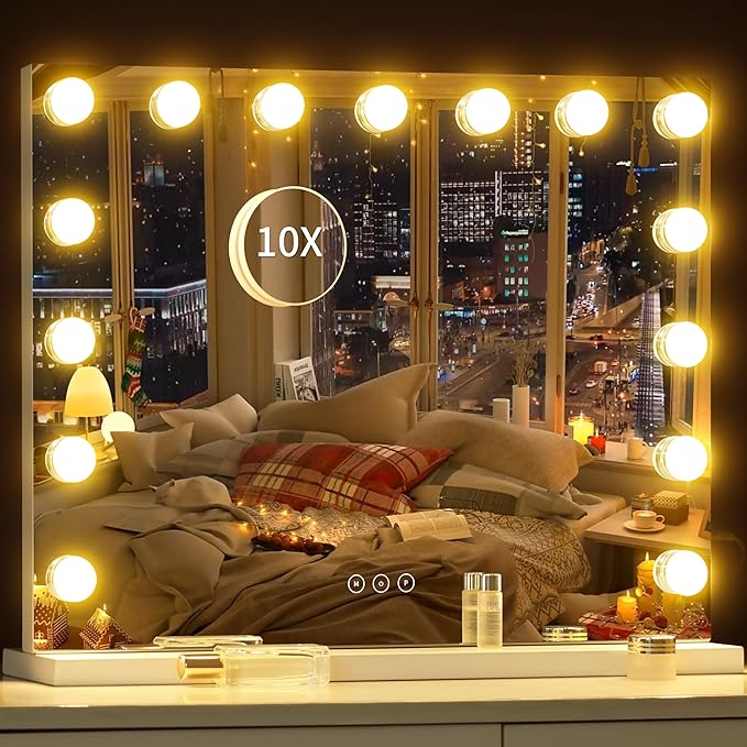Vanity Mirror with Lights Lighted Makeup Mirror with 15 Dimmable LED Bulbs - Image 9